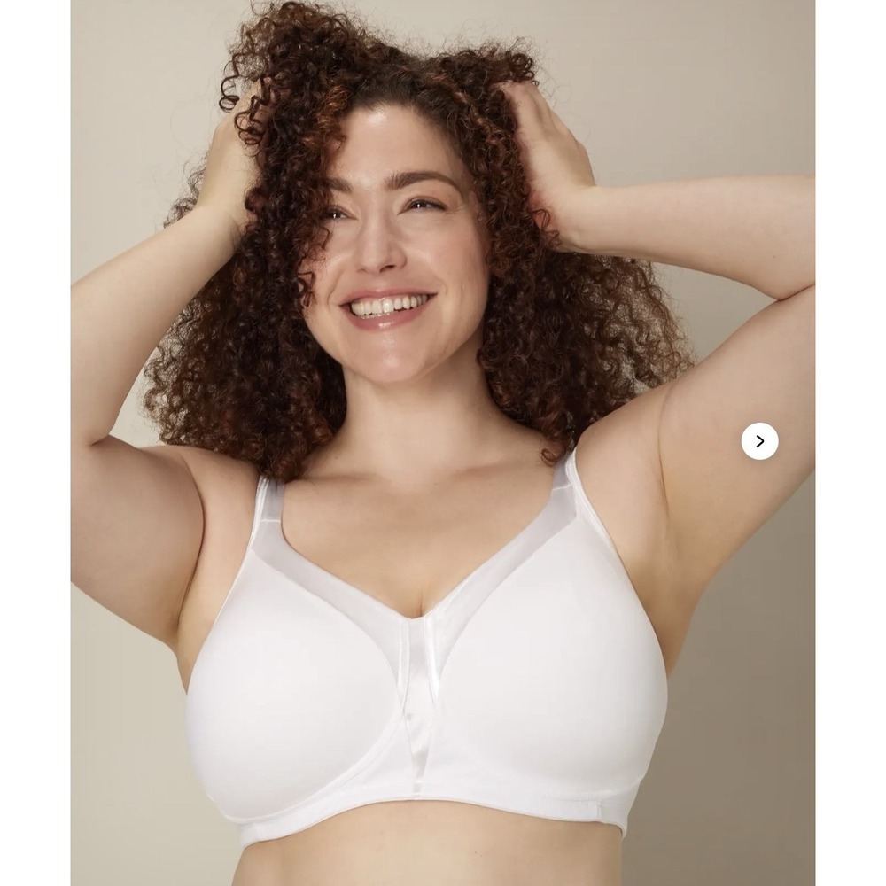 Playtex 18 Hour 44C  Silky Soft Smoothing Wirefree Bra 4803 White Breathable NEW
